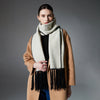 Winter New Double-faced Woolen Goods Solid Color Tassel Scarf